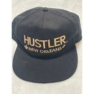 Hustler New Orleans Snapback Hat Black Gold Embroidered Adjustable